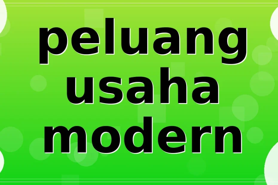 peluang usaha modern